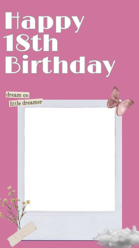 Happy 18th Birthday Frame, Happy 18th Birthday Instagram Story, 18th Birthday Story Instagram, 18th Birthday Template, It's My Birthday Instagram Story, Happy 18th Birthday Quotes, It's My Birthday Instagram, Birthday Drawings, Nativity Scene Pictures