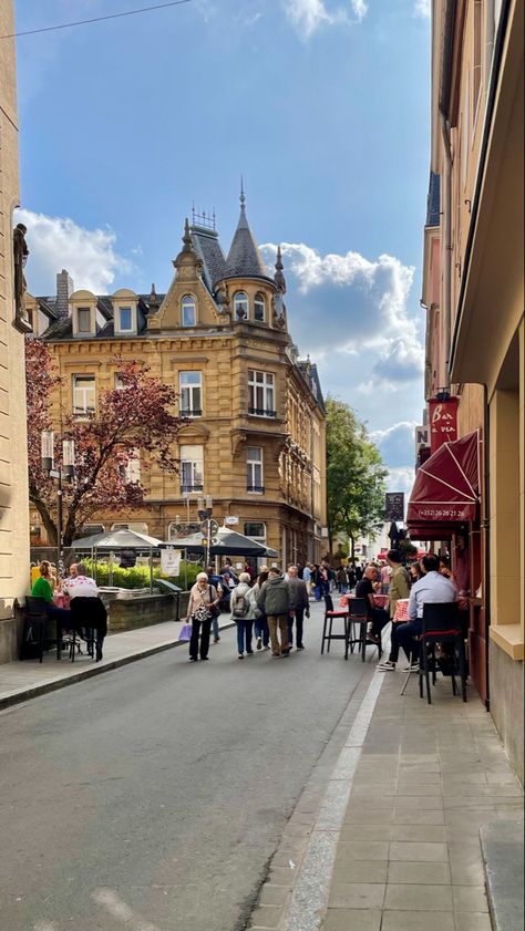 Fall Luxembourg City aesthetic old town Luxembourg City Aesthetic, Luxembourg Aesthetic, European City Aesthetic, India Travel Places, Stone Road, Aesthetic Old, Europe Countries, Luxembourg City, Landlocked Country