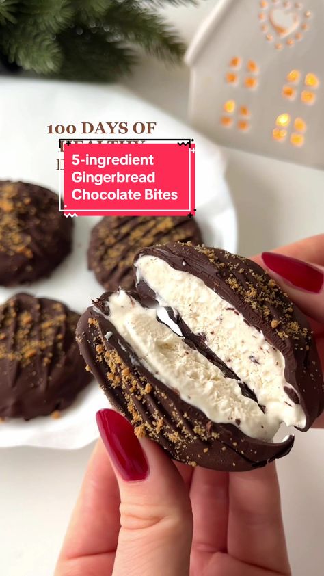 Selma (healthy & easy recipes) on TikTok Quick Holiday Treats, Easy Protein Snacks, Gingerbread Chocolate, Easy Gluten Free Recipes, Gingerbread Spice, How To Make Gingerbread, Chocolate Bites, Low Carb Diet Recipes, Gluten Free Recipes Easy