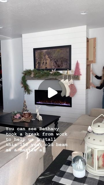 1.4M views · 56K likes | Charlee | Build & Create Home on Instagram: "It’s been one year since I built this fireplace with hidden storage with my brother! I got to see it again when I visited him for Thanksgiving last week. So fun to see something I built being used and loved. 🥰 #electricfireplace #fireplace #diyhomedecor #diyfireplace #livingroom #homedecor #mantel" Fireplace Hidden Storage, Diy Electric Fireplace, Electric Fireplace Living Room, Build A Fireplace, Fireplace Tv Wall, Living Room Decor Fireplace, Home Fireplace, Fireplace Makeover, Living Room Tv Wall