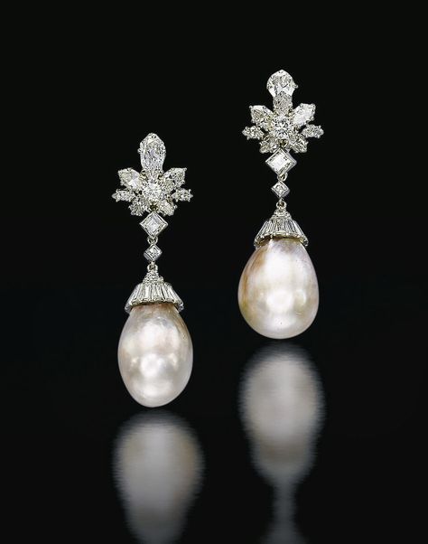 A PAIR OF NATURAL COLOURED PEARL AND DIAMOND EAR PENDANTS | earrings, diamond | Christie's Unique Pearl Earrings, Large Pearl Earrings, Tiaras Jewellery, Pearl Jewels, Bridal Earrings Pearl, Pearl And Diamond Earrings, Natural Pearl, Jewelry Design Necklace, Pearl Earrings Dangle