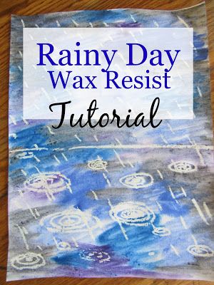 Rain Art Preschool, Rain Art Projects For Kids, Water Cycle Art, Wax Resist Art, Rain Activities, Kindergarten Weather, Resist Art, Adaptive Art, Weather Art