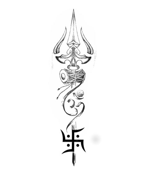 Trisula Art, Shiva Trident Tattoo, Celtic Tattoos For Men, Band Tattoos For Men, Trishul Tattoo Designs, Mahadev Tattoo, Krishna Tattoo, Om Tattoo Design, Karma Tattoo