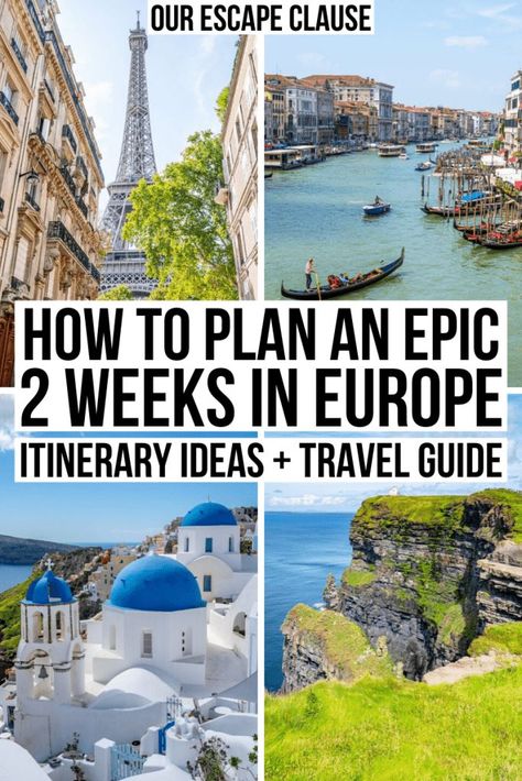 How to plan an epic 2 weeks in Europe: the ultimate travel guide for Europe, with plenty of 2 week Europe itinerary ideas to choose from!   #europetravel #traveltips How To Plan Europe Trip, Two Weeks Europe Itinerary, Best Europe Itinerary 2 Weeks, 2 Week Backpacking Europe, How To Plan For A Trip, Visiting Europe First Time, Best Places To Visit Europe, Europe Itinerary 3 Weeks, 3 Week European Travel Itinerary