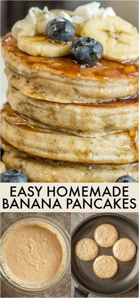 Breakfast With Bananas Healthy, Homemade Banana Pancakes Easy, Fluffy Banana Pancakes Recipe, Banana Bread Pancakes Easy, Pancakes With Banana And Egg, 1 Banana Pancakes, Pancakes Made From Bananas, Recipe For Banana Pancakes, Frozen Banana Pancakes