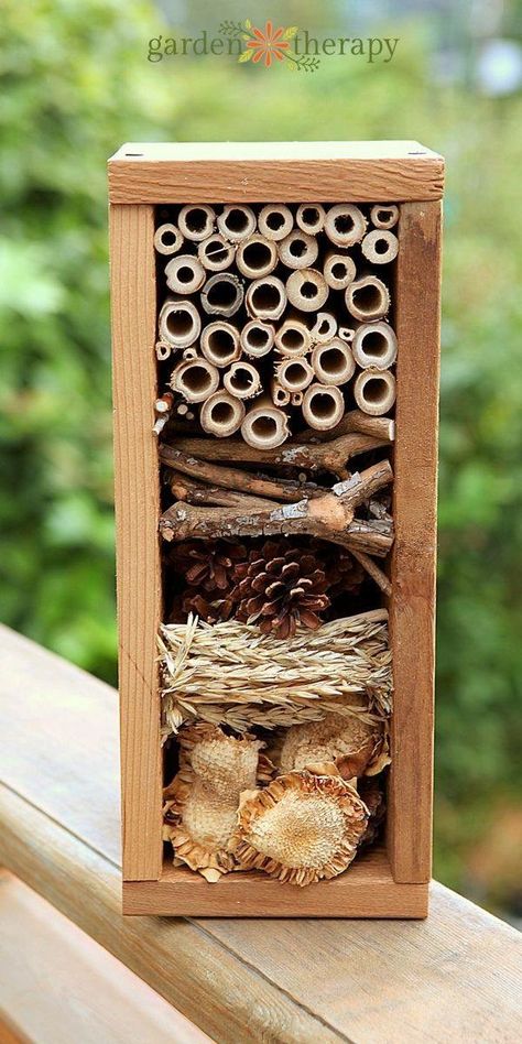 Bug House, Hotel Garden, Winter Vegetables Gardening, Garden Therapy, Bee Hotel, Insect Hotel, Bug Hotel, Mason Bees, Meteor Garden 2018