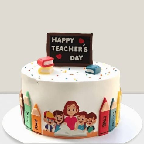 Teachers Day Theme, Teachers Day Cake, Teacher Cakes, Teacher Themes, Aesthetic Cake, Doraemon Wallpapers, Diy Birthday Gifts For Friends, Android Wallpaper Flowers, Cake Delivery