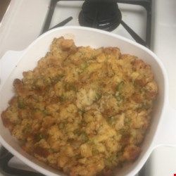 Old Fashioned Stuffing Recipe - Allrecipes.com Turkey Stuffing Recipes, Bread Stuffing, Stuffing Casserole, Turkey Stuffing, Yummy Casseroles, Stuffing Recipes, Easy Casserole, Chicken Casserole, Old Fashion