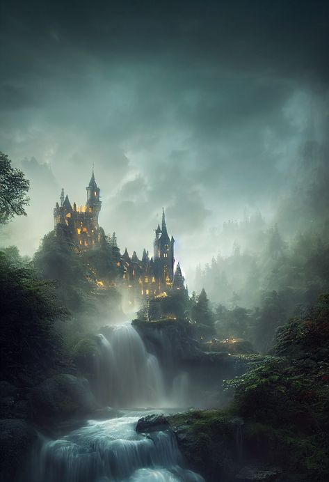 Gothic Castle Fantasy Art, Mythical Castles Fantasy Art, Castle In Mountains Art, Fantasy Book World Aesthetic, Forest Castle Fantasy Art, Fantasy Castle Aesthetic Dark, Werewolf Castle, Fantasy Palace Aesthetic, Fantasy Kingdom Aesthetic