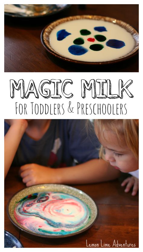 Magic Milk for Toddlers and Preschoolers School Diy Ideas, Magic Milk, Science For Toddlers, Science Stem, Science Experiments For Preschoolers, Simple Science, Kid Experiments, Kids Science, Kindergarten Science