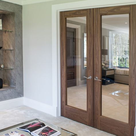 R101 - Walnut - SWD Bespoke Walnut Door Frames, Cats Room, Indoor Glass Doors, Wooden Glass Door, Private Resort, Fire Rated Doors, Complex Design, Sala Tv, Walnut Doors