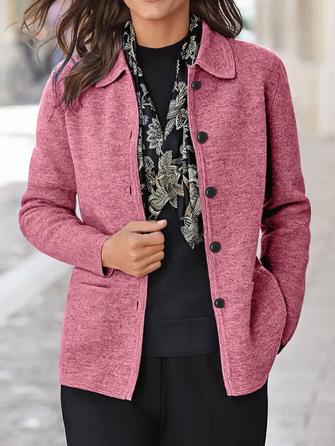 🚚FREE Shipping on orders over $80 ﻿- 📏Sizing: run a little small, recommend size up - MsDressly® Solid Button Pocket Lapel Long Sleeve Jacket Get up comfortably while staying stylish! The mid-weight fabric has a wool-like feel as it shapes this shirt-style jacket with a neckline and long sleeves. The slightly oversized center bodice features a functional button fly, seam detailing and two pockets. Gender: Women Type: Tops Feature: Solid, Button, Pocket, Lapel, Long Sleeve Material: 90% Polyester, 10% Viscose Style: Casual/Fashion Wash: Hand Wash Cold. Do Not Bleach. Line Dry. Iron Low Heat. Color: Black, Red, Pink, Gray, Blue Size: S, M, L, XL Please Note: All Dimensions Are Measured Manually With A Deviation Of 1 To 3cm. Solid Sweaters, Long Sleeve Jacket, Sleeves Clothing, Women's Jackets, Pocket Shirt, Sleeve Jacket, Green And Khaki, Long Sleeves Jacket, Belleza Natural