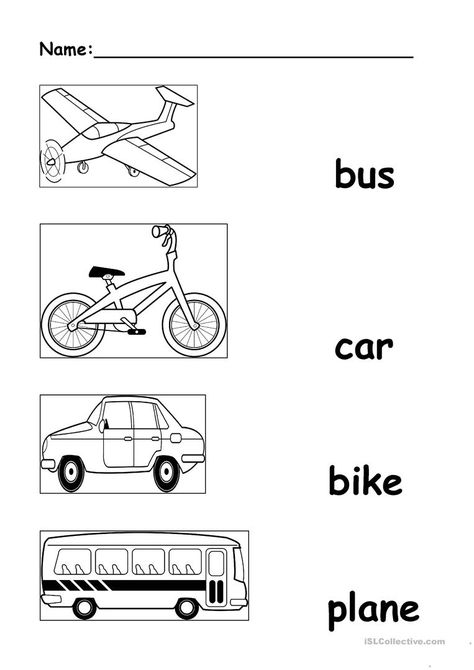 Transportation Worksheets For Kids, Transportation Worksheet, Worksheet For Kindergarten, English Worksheets For Kindergarten, Technology Quotes, Kindergarten Reading Worksheets, Transportation Theme, Kindergarten Worksheets Printable, Education Technology