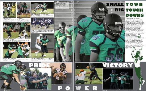 Football layout, yearbook layouts, sports, virgin valley high school Yearbook Layouts Templates High Schools, Football Yearbook Pages, Yearbook Sports Pages, Cheer Yearbook Spread, Sports Yearbook Spreads, Football Yearbook Spread, Yearbook Templates Layout, Yearbook Spreads Ideas Layout, Sports Yearbook