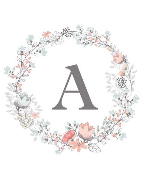 Custom nursery print, baby initial typography wall art print with a flower wreath. Newborn poster gift. *This item is a digital file, no physical item will be mailed to you. SIZE: 8x10 inches If you need a different size or/and color please contact me. There may be an extra charge for this service.FILES:• high resolution JPG file, • press quality PDF fileHOW IT WORKS:• Place your initial in the "note to seller" box when you order.• After payment is confirmed I will make your print and e-mail you Printable Wall Decor, Gift Flower, Typography Art, Flower Wreath, Art Poster, Newborn Baby, Wreath, Typography, Resolution