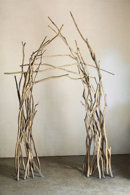 "Sticks Arch" Emilie Brzezinski (2018) - McLean Project for the Arts Wood Altar Wedding, Decorating With Branches And Twigs, Twig Archway, Plant Archway, Woodland Arch, Tree Branch Wedding Arch, Stick Arch, Driftwood Arch, Wedding Installations