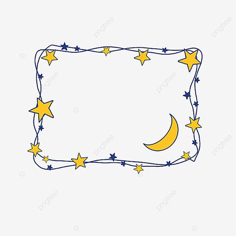 Star Border Design, Stars Png, Star Png, Square Border, Star Clipart, Moons And Stars, Clip Art Borders, Star Moon, Stars At Night