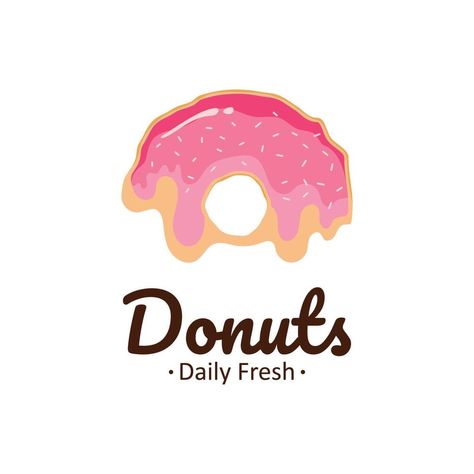 Donut or Bitten Donut Logo Template with Little Candy. Donut Shop or Bakery Emblem. Logo Design For Bakery Shop, Mini Donut Logo Design Ideas, Donut Logo Design Branding, Mini Donuts Ideas Logo, Donut Logo Ideas, Logo Donat Design, Nuts Branding, Mini Donuts Logo, Donut Logo Design Ideas