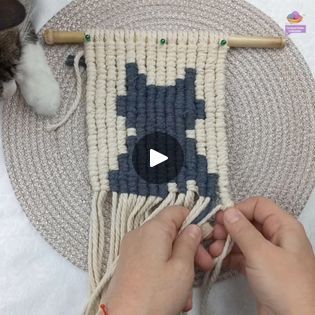 Pixel Macrame, Cat Template, Macrame Patterns, Macrame Diy, Pixel Art, Macrame, Hand Made, Twist, Yarn