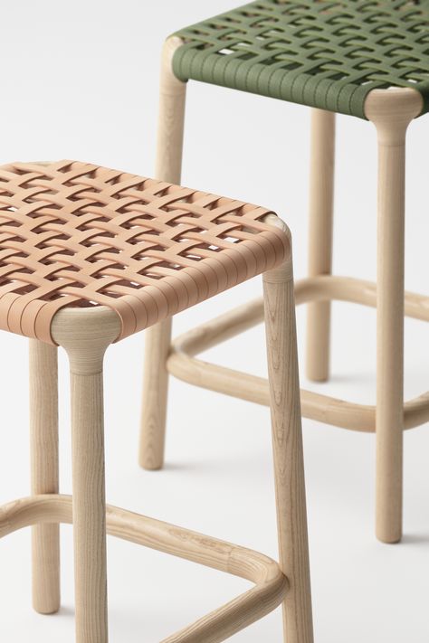 Macrame Furniture, Woven Bar Stools, Chair Design Wooden, Wooden Stool, Cnc Machining, Wooden Stools, Furniture Details, Rattan Furniture, Kitchen Stools