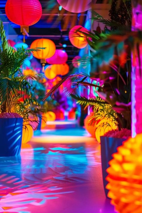 Ultimate Dance Party Ideas for Unforgettable Fun Music Festival Party Ideas, Hoco Decorations Party Ideas, Dance Themes Ideas, Miami Club Aesthetic, Miami Themed Party, Festival Themed Party Birthday, Music Festival Themed Party, Color Party Ideas For Adults, Dance Party Ideas