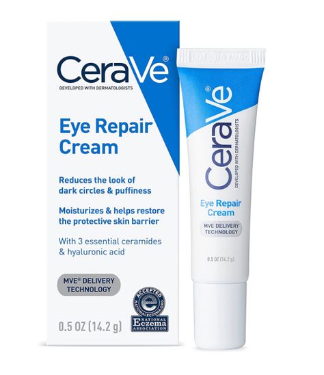 CeraVe Eye Repair Cream | Under Eye Cream for Dark Circles and Puffiness | Suitable for Delicate Skin Under Eye Area | 0.5 Ounce Cerave Eye Repair Cream, Drugstore Eye Cream, Eye Repair Cream, Cream For Dark Circles, Under Eye Cream, Hyaluronic Acid Moisturizer, Hydrating Eye Cream, Eye Cream For Dark Circles, Best Eye Cream