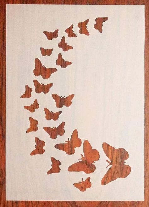 Butterflies Stencil, Arte Hippy, Mono Printing, Coffee Artwork, Mixed Media Diy, Butterfly Stencil, Fabric Painting On Clothes, Texture Paste, Plastic Stencil