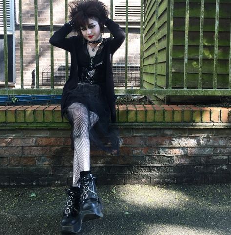 goth tradgoth deathrock 80s 80sgoth Trad Goth Outfit Inspiration, Trad Goth Fashion 80s, 80s Goth Fashion Women, Traditional Goth Outfits, 80s Goth Outfits, Real Goth Outfits, Trad Goth 80s, 80s Trad Goth, 80s Alternative Fashion