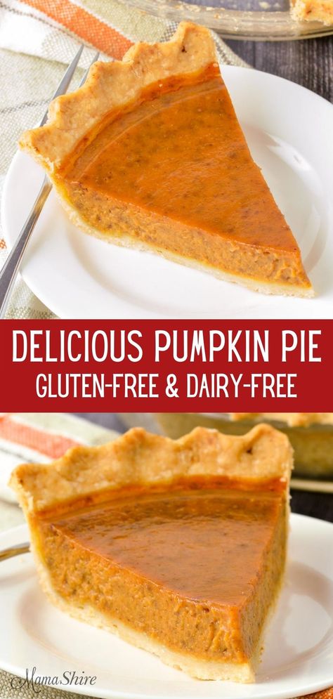 Dairy Free Pies, Dairy Free Pumpkin Pie, Gluten Free Dairy Free Dessert, Gluten Free Pumpkin Pie, Dairy Free Pumpkin, Mom Kitchen, Easy Gluten Free Desserts, Gluten Free Thanksgiving, Gluten Free Pie