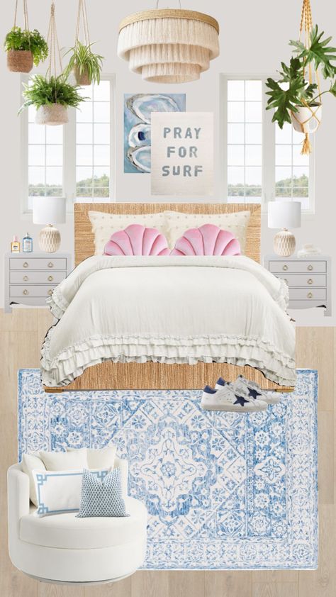 #coastal #coastalgranddaughter #bedroom #coastalbedroom Costal Bedroom, Coastal Room Decor, Beachy Room Decor, Coastal Room, Antique Finds, Preppy Room Decor, Preppy Room, Dream Room Inspiration, Room Makeover Bedroom