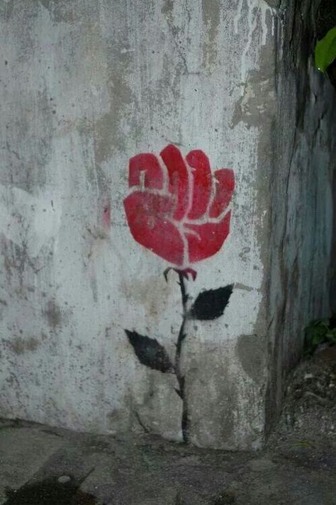 Fist rose. #streetart #powerfulart #redrose #fistpump Women Rights, Urbane Kunst, Tumblr Art, Seni 3d, Urban Street, Jolie Photo, Street Art Graffiti, Land Art, Pics Art