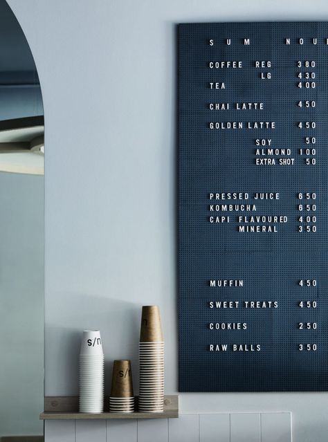 WeAreHuntly_SumOfUs-15 Cafe Menu Boards, Menu Coffee, Coffee Signage, Café Design, Bar Signage, Cozy Coffee Shop, Design Café, Australian Interior Design, Menu Boards