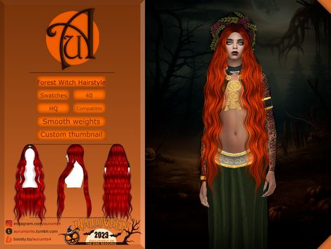 The Sims Resource - Halloween 2023 - Forest Witch Long Wavy Hairstyle Sims 4 Long Wavy Hair, Male Sims, Witch Hair, Short Twists, Wavy Hairstyle, Curly Hair Braids, Forest Witch, Sims4 Clothes, Female Shorts