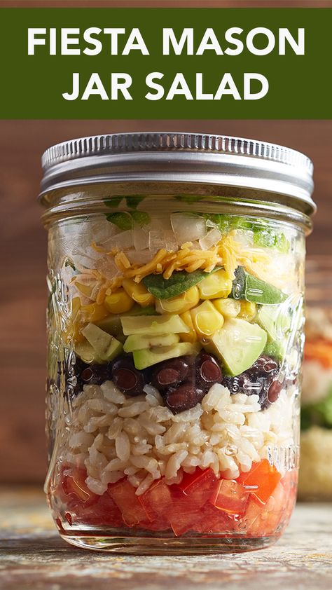 We’re taking the popular Mason jar salad south of the border with this super-flavorful recipe! Simple, yet so satisfying. Layer wholesome ingredients like black beans, corn, and jalapenos, then finish with our Homemade Coconut Oil Dressing. Seal, shake, and enjoy! Fiesta Salad, Salad Jar Recipe, Homemade Coconut Oil, Avocado Pasta Salad, Jar Salad, Black Beans Corn, Gluten Free Italian, Jar Recipes, Oil Dressing