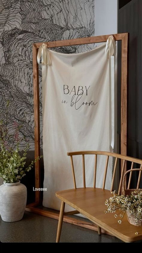 Mom To Be Shower Ideas, Bridal Shower Signage Ideas, Magnolia Themed Baby Shower Ideas, At Home Baby Shower Ideas Decoration, Baby In Bloom Photo Backdrop, French Inspired Baby Shower Ideas, Baby Shower Aesthetic Boy, Baby In Bloom Gender Reveal, Aesthetic Baby Shower Ideas