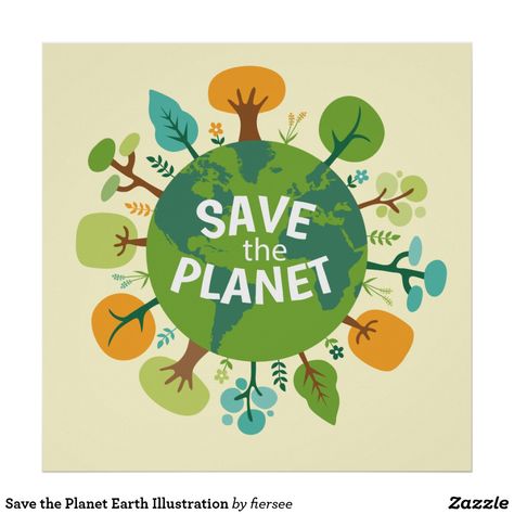 Save the Planet Earth Illustration Poster #savetheplanet #savetheearth #environmentalart #homedecor Save The Planet Poster, Planet Earth Illustration, Save Earth Posters, Save Planet Earth, Planet Drawing, Planet Poster, Earth Poster, Earth Illustration, The Planet Earth