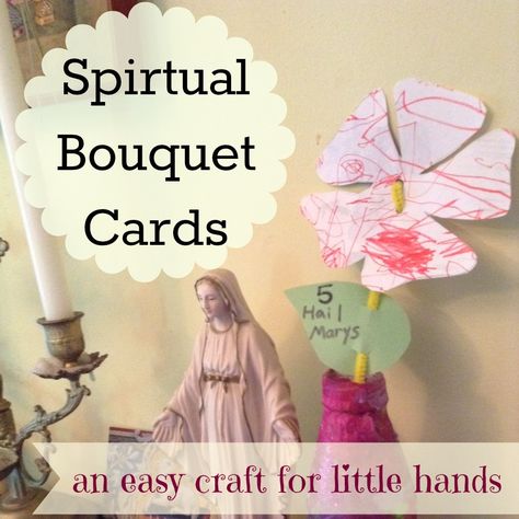 Cute spiritual bouquet cards that actually look like flowers. #catholic Catholic Virtues, Coop Art, Spiritual Bouquet, Catholic Kids Crafts, Catholic Classroom, Catholic Kids Activities, Catholic Feast Days, Liturgical Living, Prayer Ideas