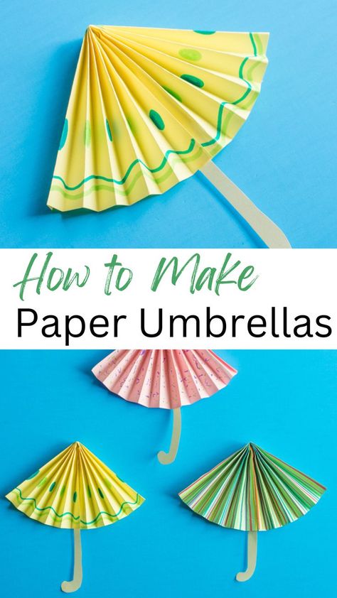 April showers bring May flowers, but with these easy-to-make folded paper umbrellas, you'll be ready for any downpour! Learn how to make your own colorful and cute paper umbrellas with this step-by-step tutorial from Homan at Home. Perfect for a rainy day craft activity or April-themed decor! Rainy Season Craft For Kids, Spring Paper Flowers, Umbrella Craft, Weather Crafts, Paper Folding Crafts, Rainy Day Crafts, Easy Paper Flowers, Paper Umbrellas, Paper Craft Ideas