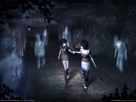 [47+] Fatal Frame 4 Wallpaper on WallpaperSafari Crimson Butterfly, Good Horror Games, Japanese Video Games, Scary Gif, Fatal Frame, Japanese Horror, Scary Games, Horror Video Games, Survival Horror Game