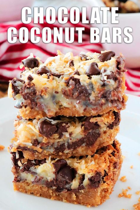 Bars With Condensed Milk, Bars Dessert Recipes, Chocolate Coconut Bars, Dolly Bars, Milk Recipes Dessert, Congo Bars, Hello Dolly Bars, Ball Cookies, Sweetened Condensed Milk Recipes