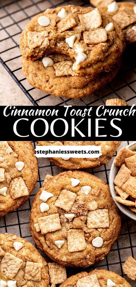 Cinnamon Toast Crunch Cookies, Cinnamon Toast Crunch Cereal, Crunch Cookies, Chocolate Rice Krispie Treats, Cookie Board, Cinnamon Crunch, Tea Cakes Recipes, Crunch Cereal, Crunch Cake