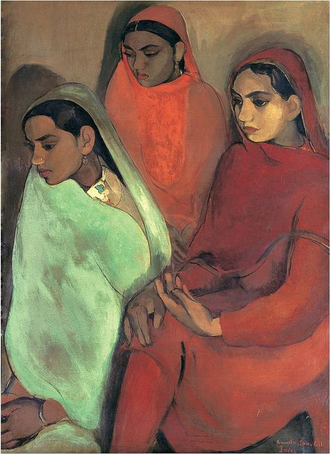 Amrita Sher Gil, Modern Indian Art, Ernst Ludwig Kirchner, Figurative Kunst, South Asian Art, Mary Cassatt, Three Girls, Gallery Of Modern Art, Three Women