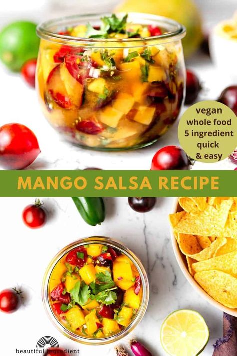 Mango Jalapeno Dip (Salsa) Recipe Easy Mango Salsa Recipe, Mango Salsa Recipe, Jalapeno Dip, Mango Salsa Recipes, Wfpb Recipes, Salsa Dip, Salt Free, Guacamole Recipe, Mango Salsa