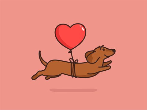 Flying Dachshund by Aleksandar Savic on Dribbble Arte Dachshund, Dachshund Drawing, Dachshund Cartoon, Dog Design Art, Dachshund Illustration, Dachshund Tattoo, Cute Dog Drawing, Flying Dog, Dachshund Design