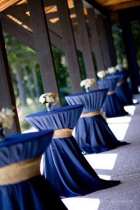 Table Covers Wedding, Silver Wedding Decorations, Rustic Wedding Decorations, Royal Blue Wedding, Blue Themed Wedding, Navy Blue Wedding, Navy Wedding, October Wedding, Romantic Weddings