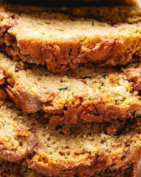 This snickerdoodle zucchini bread combines two cozy baked goods into the perfect blend of sweet and spice! The moist zucchini bread gets a warm, cinnamon-sugar twist so it tastes a bit like your favorite cookie—but better. #zucchini #zucchinibread #zucchinibreadrecipe #quickbread #easyrecipe #quickbreadrecipe #zucchinibreadrecipe #baking #bakedgood Skinnytaste Zucchini Bread, Snickerdoodle Zucchini Bread, Zucchini Brownie, Moist Zucchini Bread, Cold Dip Recipes, Sugar Twist, Best Fish Recipes, Winter Salad Recipes, Baking Bread Recipes