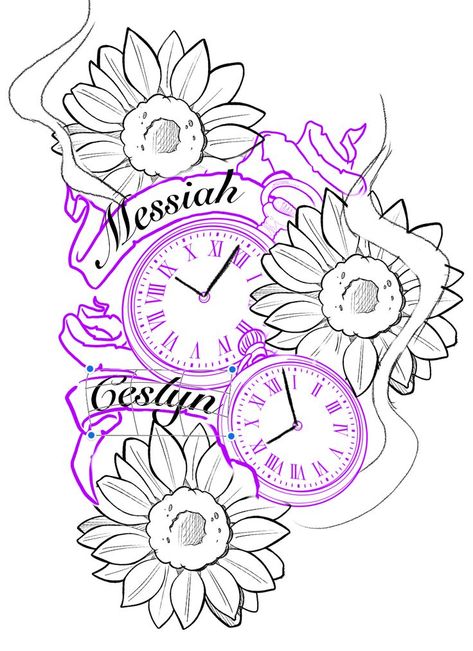 Mandala Clock Tattoo, 2 Clock Tattoo Design, Clock Tattoo Design Births, Clock Tattoos For Women Kids, Family Sleeve Tattoo Ideas For Women, Clock Drawing Tattoo, Clock Tattoo Ideas For Women, Rose Mandala Tattoo Design, Clock Tattoo Design Women