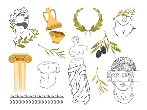 Greek Symbols, 2024 Bujo, Coffee Art Painting, Roman Busts, Woman Cartoon, Greek Symbol, Cartoon Vintage, Antique Statue, Men Faces