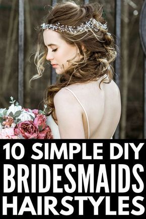 Easy DIY Bridesmaid Hairstyles | If you're looking for the perfect updo or half up bridesmaid hair ideas for medium length or long hair, we've rounded up 10 simple styles you can create at home. Perfect for brunettes and blondes, straight hair, curly hair, and hair with natural waves, these classic, vintage, and boho updos will take your look from good to gorgeous in time for summer wedding season! #hair #updo #hairstyle #bridesmaid #weddinghair #weddinghairstyle Diy Bridesmaid Hairstyles, Easy Bridesmaid Hairstyles, Hair Ideas For Medium, Diy Bridesmaid Hair, Bridesmaid Hairstyles For Long Hair, Boho Updo, Coconut Oil For Face, Prom Makeup Looks, Fall Makeup Looks