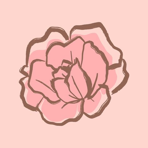 Cute Rose Doodle, Pink Rose Drawing Easy, Cute Pink Drawing Aesthetic, Pink Flower Drawing Aesthetic, Rose Drawings Simple, Rose Flower Aesthetic Drawing, Pink Flowers Aesthetic Drawing, Rose Drawing Aesthetic, Aesthetic Rose Drawing